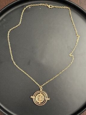 Gold Time-Turner Style Pendant Necklace - Women's Jewelry